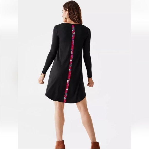 Matilda Jane LBD with Floral Back Stripe Detail Long Sleeve Size Medium - Picture 1 of 9